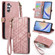 Samsung Galaxy A13 5G Geometric Zipper Wallet Side Buckle Leather Phone Case - Pink