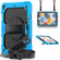iPad 10.2 2021 / 2020 / 2019 Shockproof Silicone + PC Protective Case with Holder & Shoulder Strap & Pen Slot - Light Blue