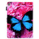 iPad 10.2 2021 / 2020 / 2019 Coloured Drawing Pattern Horizontal Flip Leather Case with Holder & Card Slots & Photo Frame - Red Flower Blue Butterfly
