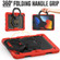 iPad 10.2 2021 / 2020 / 2019 Silicone + PC Tablet Case with Shoulder Strap - Red+Black