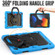 iPad 10.2 2021 / 2020 / 2019 Silicone + PC Tablet Case with Shoulder Strap - Light Blue+Black