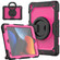 iPad 10.2 2021 / 2020 / 2019 Silicone + PC Tablet Case with Shoulder Strap - Black+Rose Red