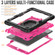 iPad 10.2 2021 / 2020 / 2019 Silicone + PC Tablet Case with Shoulder Strap - Black+Rose Red