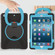 Apple iPad 10.2 2021 / 2020 / 2019 Contrast Color Silicone + PC Protective Case with Holder & Shoulder Strap - Black+Blue