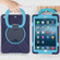 Apple iPad 10.2 2021 / 2020 / 2019 Contrast Color Silicone + PC Protective Case with Holder & Shoulder Strap - Navy Blue + Blue