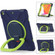 Apple iPad 10.2 2021 / 2020 / 2019 Contrast Color Silicone + PC Protective Case with Holder & Shoulder Strap - Navy Blue + Yellow Green