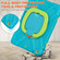 Apple iPad 10.2 2021 / 2020 / 2019 Contrast Color Silicone + PC Protective Case with Holder & Shoulder Strap - Light blue+Yellow Green