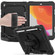 iPad 10.2 Shockproof Colorful Silica Gel + PC Protective Case with Holder & Shoulder Strap & Hand Strap & Pen Slot - Black