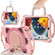 Cute Cat King Kids Shockproof Silicone Tablet Case with Holder & Shoulder Strap & Handle iPad 10.2 2019 / 2020 / 2021 / Pro 10.5 - Pink