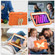 iPad mini 6 Beige PC + Silicone Anti-drop Protective Tablet Case with Butterfly Shape Holder & Pen Slot - Beige + Kumquat