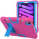 iPad mini 6 Contrast Color Robot Shockproof Silicone + PC Protective Tablet Case with Holder & Pen Slot - Rose Red Blue