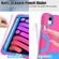 iPad mini 6 Contrast Color Robot Shockproof Silicone + PC Protective Tablet Case with Holder & Pen Slot - Rose Red Blue