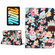 iPad mini 6 Flowers Cloth Pattern Horizontal Flip Leather Tablet Case with Sleep / Wake-up Function & Holder & Card Slots & Wallet - Black