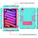 iPad mini 6 Contrast Color Robot Shockproof Silicone + PC Protective Tablet Case with Holder & Pen Slot - Mint Green Rose Red