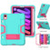 iPad mini 6 Contrast Color Robot Shockproof Silicone + PC Protective Tablet Case with Holder & Pen Slot - Mint Green Rose Red