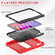 iPad mini 6 3-Layer Protection Screen Frame + PC + Silicone Shockproof Combination Tablet Case with Holder - Red+Black