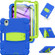 iPad mini 6 3-Layer Protection Screen Frame + PC + Silicone Shockproof Combination Tablet Case with Holder - Blue+Lime