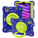 iPad mini 6 Silicone + PC Tablet Case with Strap & Holder & Pen Slot - Navy Blue + Green