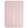 iPad mini 6 Silk Texture Three-fold Horizontal Flip Leather Tablet Case with Holder - Rose Gold