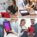 iPad mini 6 Contrast Color Robot Silicone + PC Tablet Case - Red Black