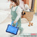 iPad mini 6 Silicone + PC Bracelet Holder Tablet Case - Navy Blue + Blue iPad mini 6 Silicone + PC Bracelet Holder Tablet Case - Navy Blue + Blue