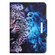 iPad mini 6 Colored Drawing Horizontal Flip Leather Tablet Case - Blue Leopard
