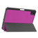 iPad mini 6 Custer Pattern Pure Color TPU Smart Tablet Holster with Sleep Function & 3-Fold Holder & Pen Slot - Purple iPad mini 6 Custer Pattern Pure Color TPU Smart Tablet Holster with Sleep Function & 3-Fold Holder & Pen Slot - Purple