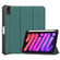 iPad mini 6 Custer Pattern Pure Color TPU Smart Tablet Holster with Sleep Function & 3-Fold Holder & Pen Slot - Dark Green