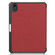 iPad mini 6 Custer Pattern Pure Color TPU Smart Tablet Holster with Sleep Function & 3-Fold Holder & Pen Slot - Wine Red