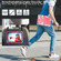 iPad mini 6 Spider Texture Silicone Hybrid PC Tablet Case with Shoulder Strap - Camouflage + Rose Red