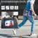 iPad mini 6 Spider Texture Silicone Hybrid PC Tablet Case with Shoulder Strap - Black + Blue iPad mini 6 Spider Texture Silicone Hybrid PC Tablet Case with Shoulder Strap - Black + Blue