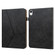 iPad mini 6 Solid Color Embossed Striped Leather Case - Black