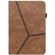 iPad mini 6 Solid Color Embossed Striped Leather Case - Brown