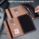 iPad mini 6 Solid Color Embossed Striped Leather Case - Brown
