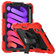 iPad mini 6 Shockproof Silicone + PC Protective Tablet Case with Holder & Shoulder Strap & Pen Slot - Black + Red