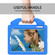 iPad mini 6 EVA Material Children Flat Anti Falling Cover Protective Shell with Thumb Bracket - Blue