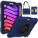 iPad mini 6 Shockproof PC + Silicone Combination Tablet Case with Holder & Hand Strap & Shoulder Strap - Navy Blue