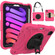 iPad mini 6 Shockproof PC + Silicone Combination Tablet Case with Holder & Hand Strap & Shoulder Strap - Rose Red