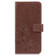 Lucky Clover Pressed Flowers Pattern Leather Case OnePlus 6T, with Holder & Card Slots & Wallet & Hand Strap - Brown