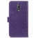 Lucky Clover Pressed Flowers Pattern Leather Case OnePlus 6T, with Holder & Card Slots & Wallet & Hand Strap - Purple