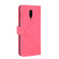 OnePlus 6T Solid Color Skin Feel Magnetic Buckle Horizontal Flip Calf Texture PU Leather Case with Holder & Card Slots & Wallet - Rose Red