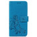 Lucky Clover Pressed Flowers Pattern Leather Case OnePlus 6T, with Holder & Card Slots & Wallet & Hand Strap - Blue