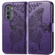 Motorola Edge 2022 Butterfly Love Flower Embossed Flip Leather Phone Case - Dark Purple