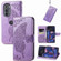 Motorola Edge 2022 Butterfly Love Flower Embossed Flip Leather Phone Case - Light Purple