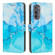 Motorola Edge 2022 Painted Marble Pattern Leather Phone Case - Blue Green Motorola Edge 2022 Painted Marble Pattern Leather Phone Case - Blue Green