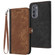 Motorola Edge 2022 Side Buckle Double Fold Hand Strap Leather Phone Case - Brown