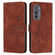 Motorola Edge 2022 Skin Feel Heart Pattern Leather Phone Case - Brown