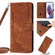 Motorola Edge 2022 Skin Feel Stripe Pattern Leather Phone Case with Lanyard - Brown