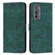 Motorola Edge 2022 Skin Feel Stripe Pattern Leather Phone Case with Lanyard - Green