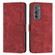 Motorola Edge 2022 Skin Feel Stripe Pattern Leather Phone Case with Lanyard - Red